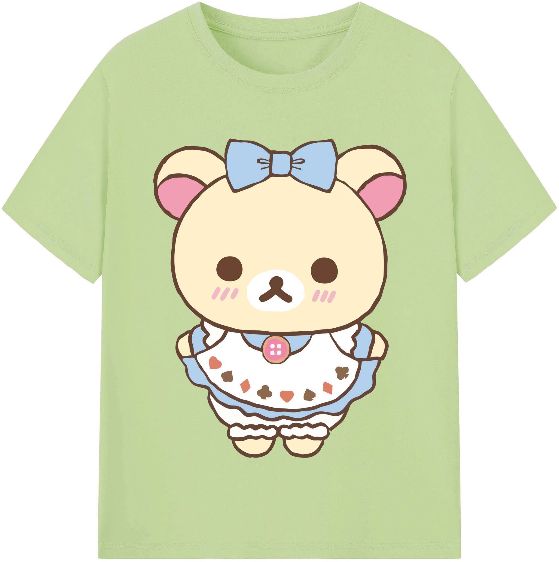 （画像用） リラックマ リラックマ キイロイトリ Rilakkuma Korilakkuma Kiiroitori 綿100％半袖Tシャツ（フロントプリント）